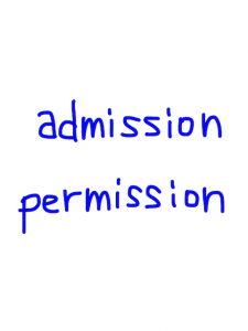 admission/permission　似た英単語/似ている英単語　画像