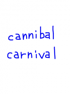 cannibal/carnival　似た英単語/似ている英単語　画像