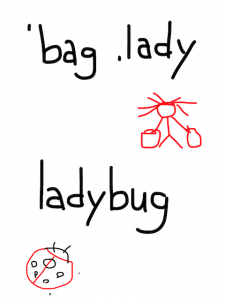 bag/bug　似た英単語/似ている英単語　画像