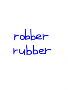 robber/rubber　似た英単語/似ている英単語　画像