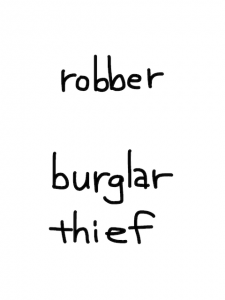 robber/rubber　似た英単語/似ている英単語　画像