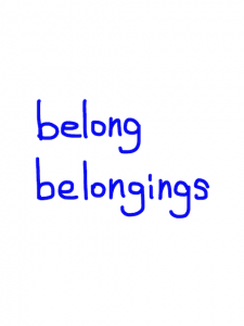 belong/belongings　似た英単語/似ている英単語　画像