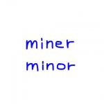 miner/minor　似た英単語/似ている英単語　画像