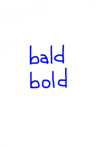 bald/bold　似た英単語/似ている英単語　画像