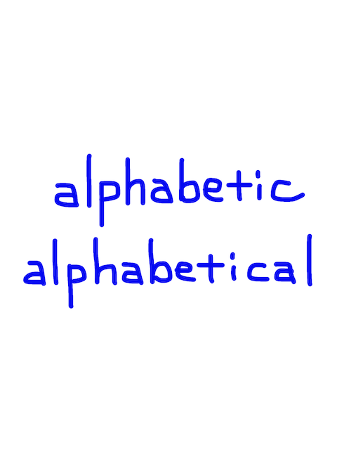 alphabetic/alphabetical　似た英単語/似ている英単語　画像