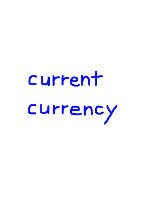 current/currency　似た英単語/似ている英単語　画像