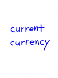 current/currency　似た英単語/似ている英単語　画像