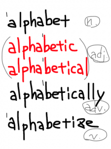 alphabetic/alphabetical　似た英単語/似ている英単語　画像