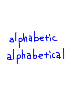 alphabetic/alphabetical　似た英単語/似ている英単語　画像