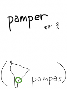 Pampers/pompous　似た英単語/似ている英単語　画像