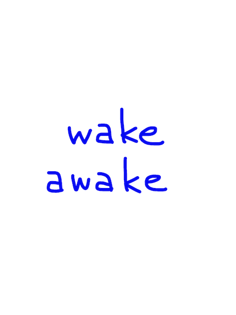 wake/awake　似た英単語/似ている英単語　画像