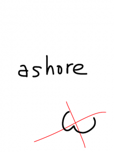 ashore/asshole　似た英単語/似ている英単語　画像