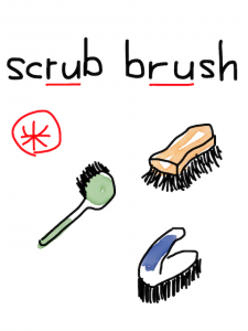 rub/scrub　似た英単語/似ている英単語　画像