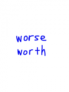 worse/worth　似た英単語/似ている英単語　画像