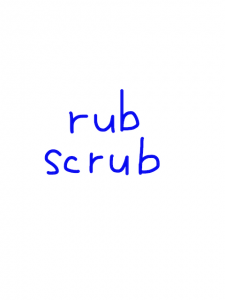 rub/scrub　似た英単語/似ている英単語　画像