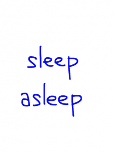 sleep/asleep　似た英単語/似ている英単語　画像