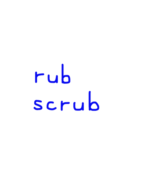 rub/scrub　似た英単語/似ている英単語　画像