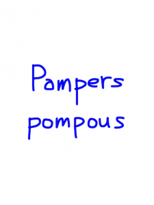 Pampers/pompous　似た英単語/似ている英単語　画像