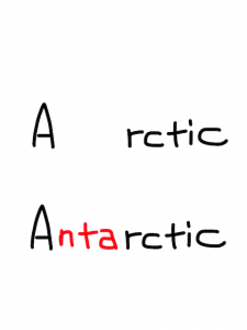 Arctic/Antarctic　似た英単語/似ている英単語　画像