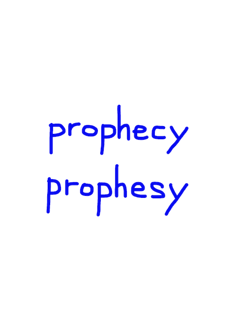 prophecy/prophesy　似た英単語/似ている英単語　画像