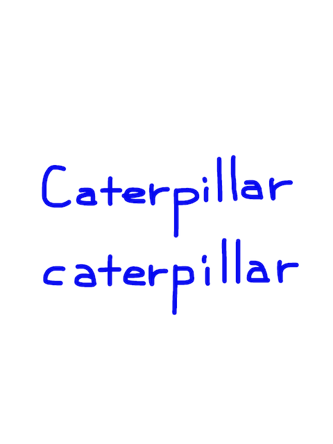 Caterpillar/caterpillar　似た英単語/似ている英単語　画像