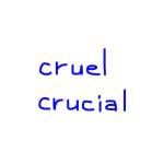 cruel/crucial　似た英単語/似ている英単語　画像
