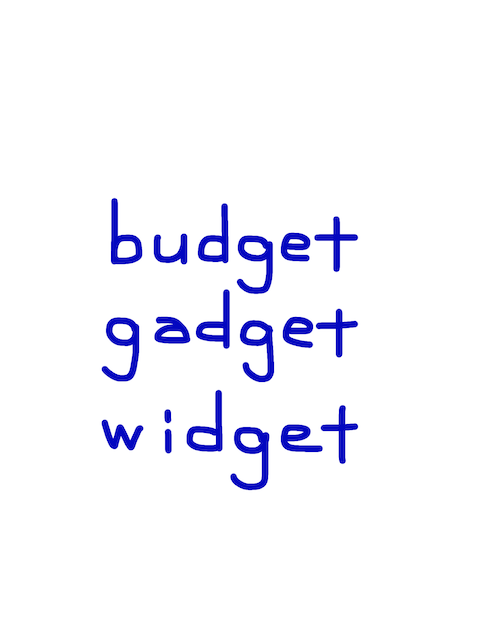 budget/gadget/widget　似た英単語/似ている英単語　画像