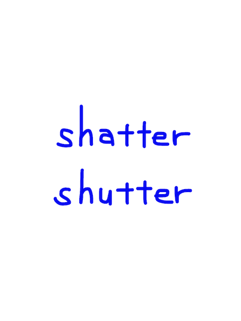 shatter/shutter　似た英単語/似ている英単語　画像