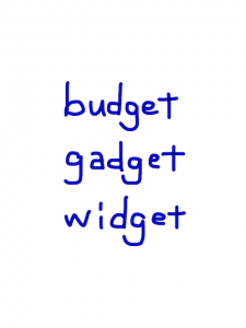 budget/gadget/widget　似た英単語/似ている英単語　画像