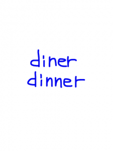 diner/dinner　似た英単語/似ている英単語　画像