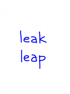 leak/leap　似た英単語/似ている英単語　画像