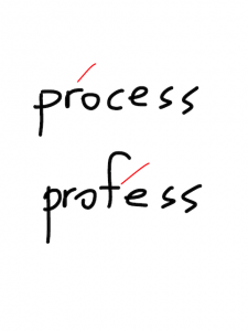 process/profess　似た英単語/似ている英単語　画像