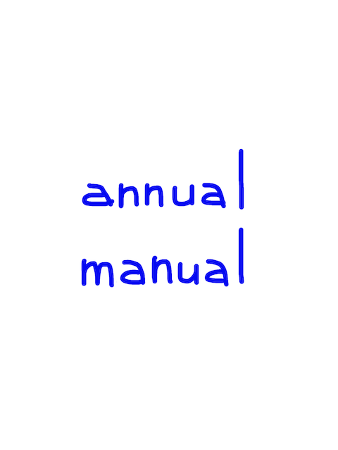 annual/manual　似た英単語/似ている英単語　画像