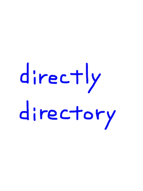 directly/directory　似た英単語/似ている英単語　画像