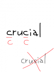 cruel/crucial　似た英単語/似ている英単語　画像