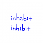 inhabit/inhibit　似た英単語/似ている英単語　画像