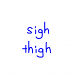 sigh/thigh　似た英単語/似ている英単語　画像