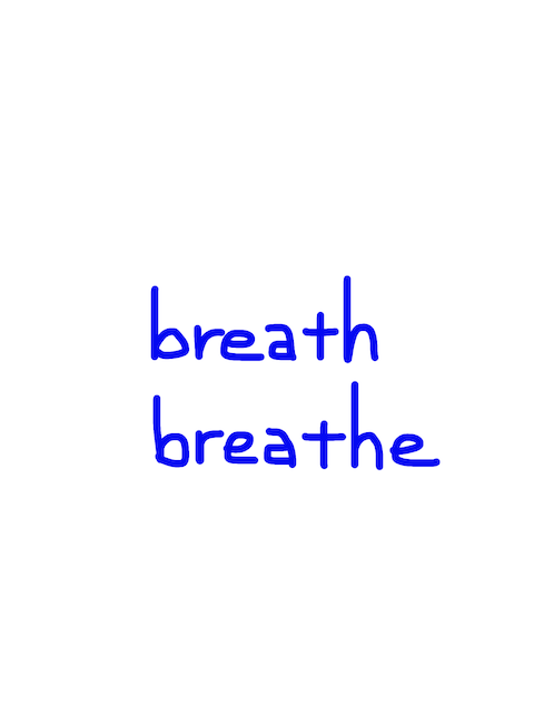 breath/breathe　似た英単語/似ている英単語　画像