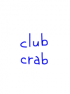 club/crab　似た英単語/似ている英単語　画像