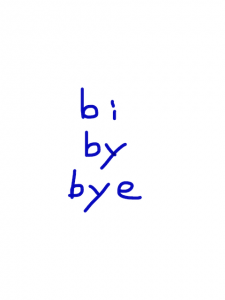 bi/by/bye　似た英単語/似ている英単語　画像
