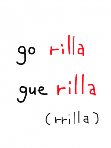 gorilla/guerilla　似た英単語/似ている英単語　画像