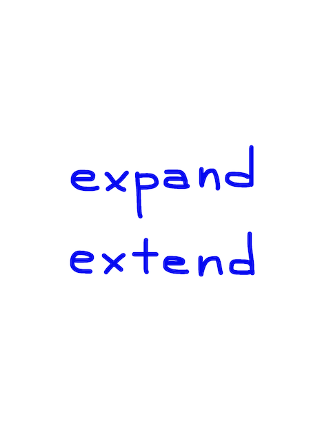 expand/extend　似た英単語/似ている英単語　画像