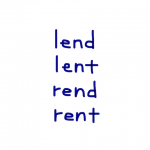 lend/lent/rend/rent　似た英単語/似ている英単語　画像