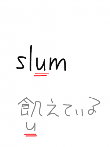 slam/slum　似た英単語/似ている英単語　画像