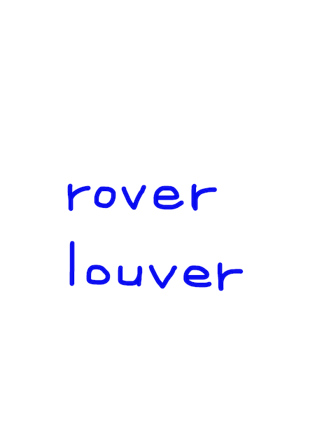 rover/louver　似た英単語/似ている英単語　画像