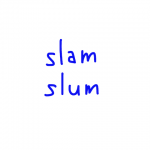 slam/slum　似た英単語/似ている英単語　画像