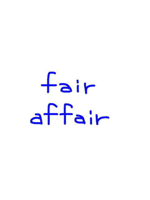 fair/affair　似た英単語/似ている英単語　画像