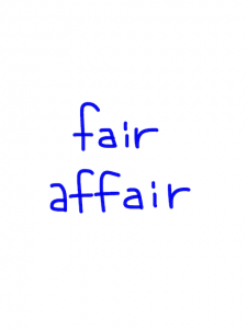 fair/affair　似た英単語/似ている英単語　画像