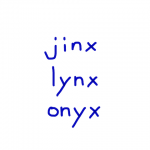 jinx/lynx/onyx　似た英単語/似ている英単語　画像