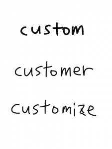 custom/accustom　似た英単語/似ている英単語　画像